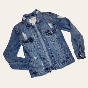 American Rag Distressed Blue Denim Jacket